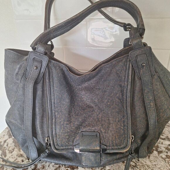 KOOBA Jonnie Large Shoulder Bag -‎ Grey/Tan - Picture 1 of 14